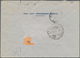 Triest - Zone A: 1947, 2 X 3 L Red, 5 L Carmine And 10 L Dark Blue Express Stamp, Mixed Franking On - Marcofilía