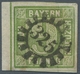 Bayern - Marken Und Briefe: 1852-62, "9 Kr. Gelbgrün", Drei Zentral Gestempelte Werte, Dabei Zwei Ra - Otros & Sin Clasificación