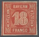 Bayern - Marken Und Briefe: 1862; 18 Kreuzer Zinnoberrot Ungebraucht Mit Originalgummierung; Allseit - Other & Unclassified