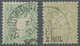 Bayern - Marken Und Briefe: 1870/1875, 1 Kr. Bläulichgrün, Bzw. Mattgrün, 2 Tadellos Gestempelte Kab - Otros & Sin Clasificación