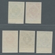 Württemberg - Marken Und Briefe: 1891-1900, 2-25 Pf, 5 Postfrische Probedrucke Vom Unterrand Einwand - Otros & Sin Clasificación