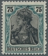 Deutsches Reich - Germania: 1918, Germania 75 Pfennig Bläulichgrün/grünschwarz In Postfrischer Erhal - Nuevos