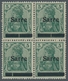 Deutsche Abstimmungsgebiete: Saargebiet: 1920, "5 Pfg. Germania/Sarre", Viererblock Von Plattenzusta - Cartas & Documentos