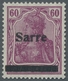 Deutsche Abstimmungsgebiete: Saargebiet: 1920, "60 Pfg. Germania/Sarre Purpurlila", Postfrischer Wer - Cartas & Documentos