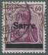 Deutsche Abstimmungsgebiete: Saargebiet: 1920, "60 Pfg. Germania/Sarre Purpurlila", Sauber ST. WENDE - Cartas & Documentos