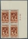 Deutsche Abstimmungsgebiete: Saargebiet: 1931, "Volkshilfe/Gemälde III", Postfrischer Eckrandviererb - Cartas & Documentos