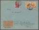 Saarland (1947/56): 1947, "60 C. Auf 3 Pfg. Urdruck", Zwei Werte Mit Einmal Mi. 232 Z II Als Portori - Covers & Documents