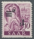 Delcampe - Saarland (1947/56): 1947, "Saar II", Acht Postfrische Werte Mit Kopfstehendem Aufdruck, Einmal Eckza - Cartas & Documentos