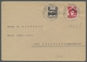 Saarland (1947/56): 1947, "5 Fr. Auf 20 Pfg. Neuauflage Mit Kopfstehendem Aufdruck" Mit Zusatzfranka - Lettres & Documents