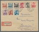 Saarland (1947/56): 1948, "Saar III" Komplett Mit Ersttagsstempel Auf Zwei R-Briefen Von SAARBRÜCKEN - Cartas & Documentos