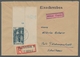 Saarland (1947/56): 1948, "50 Fr. Saar III Mit Leerfeld", Bogenecke Oben Rechts Auf Eil-R-Brief Mit - Cartas & Documentos
