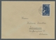 Saarland (1947/56): 1949, Gemälde I , 25 Fr. Ultramarin Als Portgerechte EF. Auf Brief V.Saarbrücken - Cartas & Documentos