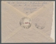 Saarland (1947/56): 1950, "P. Wust", Waag. Dreierstreifen Mit Einmal PLF II Und Einzelwert Als MeF A - Cartas & Documentos
