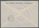 Saarland (1947/56): 1950, "25 Fr. Europarat", Drei Werte Als Portorichtige MeF Auf R-Brief Von SAARB - Cartas & Documentos