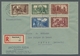 Saarland (1947/56): 1950, Volkshilfe, Kplt. Satz Auf R-Brief Von Saarlouis N Vevey (Schweiz) Mit Ak- - Cartas & Documentos