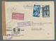 Saarland (1947/56): 1952, "Saarmesse Und Rotes Kreuz", Je Fünferstreifen Als Portorichtige MeF Auf Z - Briefe U. Dokumente