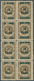 Memel: 1923, 15 C. Auf 400 M. Dunkelolivbraun, Senkrechter 8er-Block, Die Linken Vier Werte Mit Aufd - Memel (Klaipeda) 1923