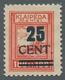 Memel: 1923, "Angliederung Des Memellandes An Litauen"-Satz 4 Werte Kpl. Ungebraucht Mit Grünem Aufd - Memel (Klaipeda) 1923