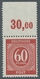 Alliierte Besetzung - Gemeinschaftsausgaben: 1946, "60 Pfg. Ziffer Vom Plattenoberrand, Durchgezähnt - Otros & Sin Clasificación