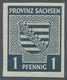 Sowjetische Zone - Provinz Sachsen: 1945, "1 Und 3 Pfg. Provinzwappen Mit Steigendem Wasserzeichen", - Other & Unclassified