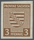 Sowjetische Zone - Provinz Sachsen: 1945, "1 Und 3 Pfg. Provinzwappen Mit Steigendem Wasserzeichen", - Sonstige & Ohne Zuordnung