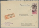 DDR: 1954, "70 Auf 84 Pfg. Mit Weitem Abstand Der Aufdruck-Wertziffern" Mit Zusatzfrankatur Als Port - Cartas & Documentos