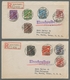 Berlin: 1949, Rotaufdruck 2 Bis 30 Pfennig Kpl, 60 Und 80 Pfennig Und 2 Mark Zusammen Auf 3 Echtgela - Nuevos