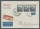 Berlin: 1950, Philharmonie, 30 Pf Als Waager. Dreierstreifen Auf Portoger. Luftpost R-Brief Von Helg - Unused Stamps