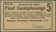 Deutschland - Notgeld - Ehemalige Ostgebiete: DANZIG; 1923, Notgeldschein über 5 Goldpfennige Der "D - Other & Unclassified