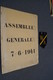 Club De Football Wallonia Namur,originale ,assemblée Du 7/06/1941 + écusson D'époque Originale ,RARE,unique - Autres & Non Classés