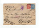 Sur Enveloppe Deux Timbres Empire Russe Armoiries CAD Russe 1918.CAD MOckba. Cachet Mauve. Pour Clamart. (2049x) - Macchine Per Obliterare (EMA)