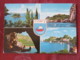 Greece 1982 Postcard "Corfu Arms Ship Multiview Cave" To England - Byzantine Book Illustration - Greece