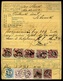 RAKOVICA 1890. Kétnyelvű Díjjegyes Távirat Lap 10+2*2Kr Kiegészítéssel + 8db 15Kr-ral, Azonos Tintával áthúzva, Megfejte - Used Stamps