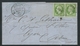 Lettre France 1853-60 Emission Empire Napoléon III Non Dentelé Avec Pair 5c Vert No12. CS1 + 1528 Lettres Romain - 1849-1876: Période Classique