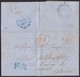 1854. TRIANGLE IN HALIFAX TO MANRESA (BARCELONA). UNFRANKED COVER WITH BLUE CDS. TRANSIT AND RATED 10R. VERY FINE. - Cartas & Documentos