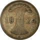 Monnaie, Allemagne, République De Weimar, Reichspfennig, 1924, Berlin, TB+ - 1 Rentenpfennig & 1 Reichspfennig