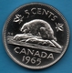 CANADA 5 CENTS 1965  KM# 60.1 Castor Canadensis - Canada