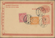 China - Ganzsachen: 1898, Chinese Imperial Posts Double Card 1 C.+1 C. Used "SHANGHAI LOCAL POST" In - Cartes Postales