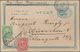 Japan - Ganzsachen: 1888/98, Stationery Used To Germany Or Austria: Koban 1 S. Blue Uprated 1 S. Gre - Postcards