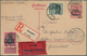 Bayern - Ganzsachen: 1919, 9.12.-16.12., Antwortkarte 10 Pfg. Germania-Freistaat, Vier Stück Je Mit - Other & Unclassified