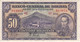 BILLETE DE BOLIVIA DE 50 BOLIVIANOS DEL AÑO 1928  SERIE X2 EN CALIDAD EBC (XF) (BANKNOTE) - Bolivia