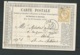 Carte Postale Précurseur Affr. Par Yvert N° 59 Obl. Gc 2656 Nice En Aout 1872  LL17808 - 1871-1875 Cérès