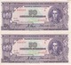 PAREJA CORRELATIVA DE BOLIVIA DE 50 BOLIVIANOS DEL AÑO 1945  SERIE A CALIDAD EBC (XF) (BANKNOTE) - Bolivia