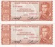 PAREJA CORRELATIVA DE BOLIVIA DE 50 BOLIVIANOS DEL AÑO 1962 SERIE X SIN CIRCULAR - UNCIRCULATED  (BANKNOTE) - Bolivia