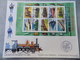 FDC Grand Format France 2001 : Les Légendes Du Rail, Locomotives (bloc Feuillet) - 2000-2009