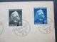 Norwegen 1943 Nr. 287/290 100. Geburtstag Von Edvard Grieg Blanko Satzbrief Sternstempel Oslo - Cartas & Documentos