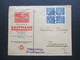 Tschechoslowakei 1937 Staatswappen Nr. 277 Als 4er Block Dekorativer Firmenumschlag Philatelie Kaufmann Bratislava - Lettres & Documents