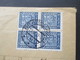 Tschechoslowakei 1937 Staatswappen Nr. 277 Als 4er Block Dekorativer Firmenumschlag Philatelie Kaufmann Bratislava - Storia Postale