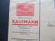 Tschechoslowakei 1937 Staatswappen Nr. 277 Als 4er Block Dekorativer Firmenumschlag Philatelie Kaufmann Bratislava - Covers & Documents