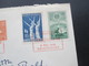 Finnland 1947 / Verwendet 1956 Umschlag Finlandia 56 Und Roter SST Ra 4 Helsinki Finlandia 56 Als Luftpost Nach Deutschl - Covers & Documents